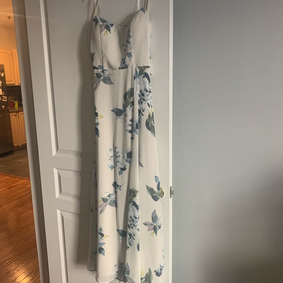 Jenny Yoo Kiara Dress in Obama Print Soft Sage - Picture 3 of 4